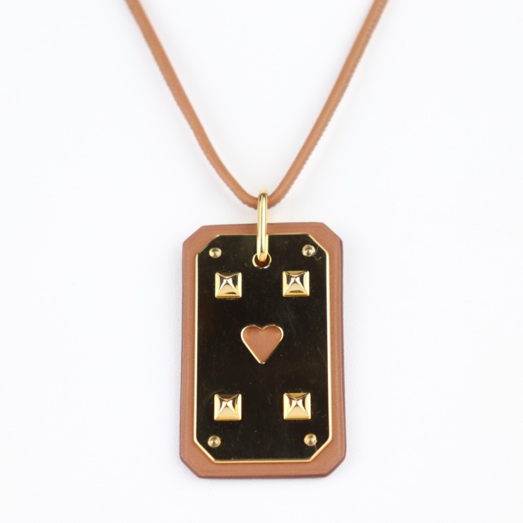 アス ドゥ クール GM ネックレス - ヴォースイフト GOLD ブラウン系 ゴールド金具 ペンダント Y刻印【本物保証】