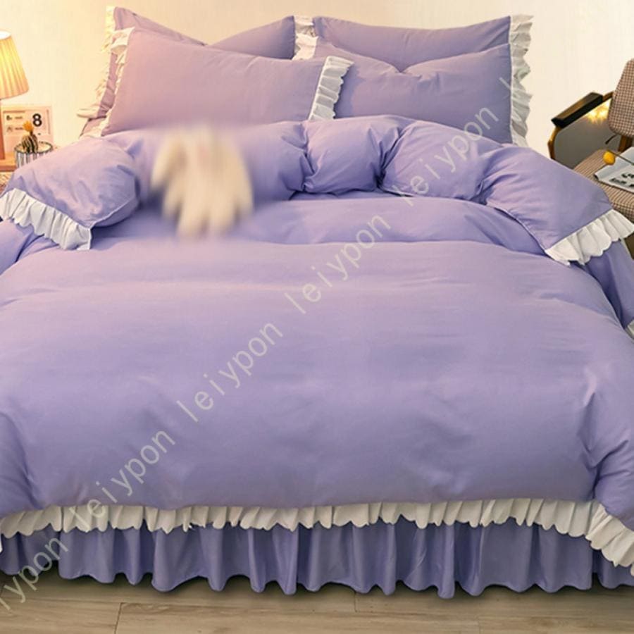 布団カバー 3点セット シングル セミダブル 4点セット ベッドカバー セット 布団カバーセット ベッドスカート 掛け布団カバー フリル付き 春 夏 秋 冬 北欧