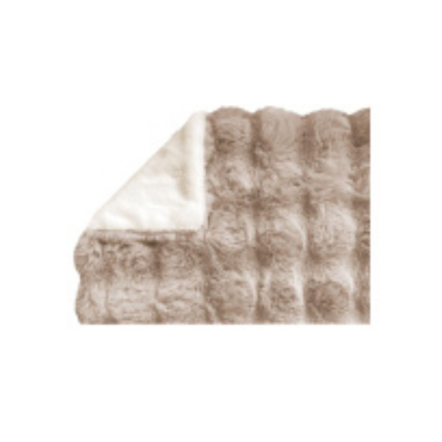 もこもこ雲の上 ブランケット vague (BIG) ブラウン／アイボリー 約100×80cm YSP5A-429BR