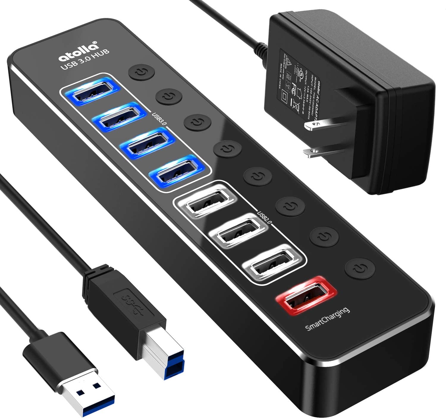 【本日限定価格】 atolla ACアダプタ付き 12V/2.5A アルミ製独立スイッチ付 1つス