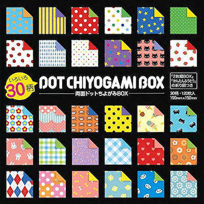 他サイト： ショウワグリム 折り紙 両面 ドット ちよがみ BOX 120枚入り 23-2187の商品画像