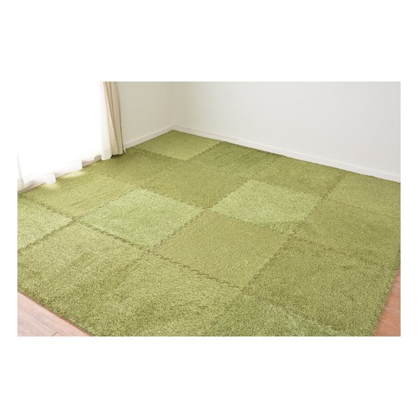 芝生風ジョイントマット シーヴァ 約60×60×0.8cm 9枚組×2個セット グリーン 240634200