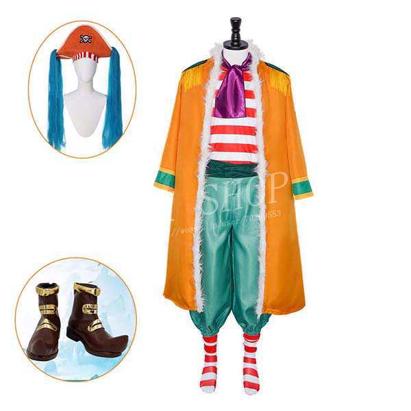 「急速出荷」最低価!格!ONE PIECE ワンピース バギー コスプレ 衣装 帽子 cos靴 cosplay コスチューム パーティーグッズ ハロウィン仮装 変装