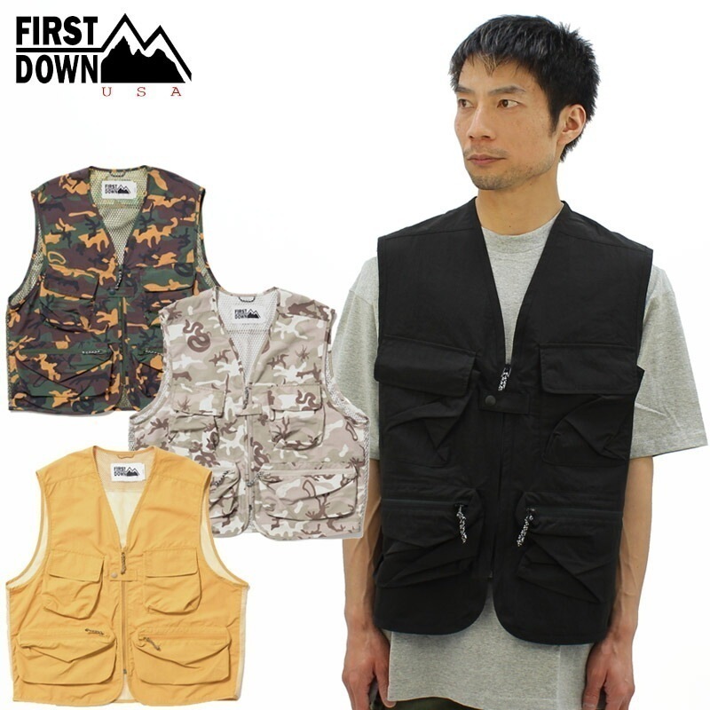 ファーストダウン リバーベスト ナイロンタスラン RIVER VEST TASLAN NYLON (F441004) メンズ メッシュベスト