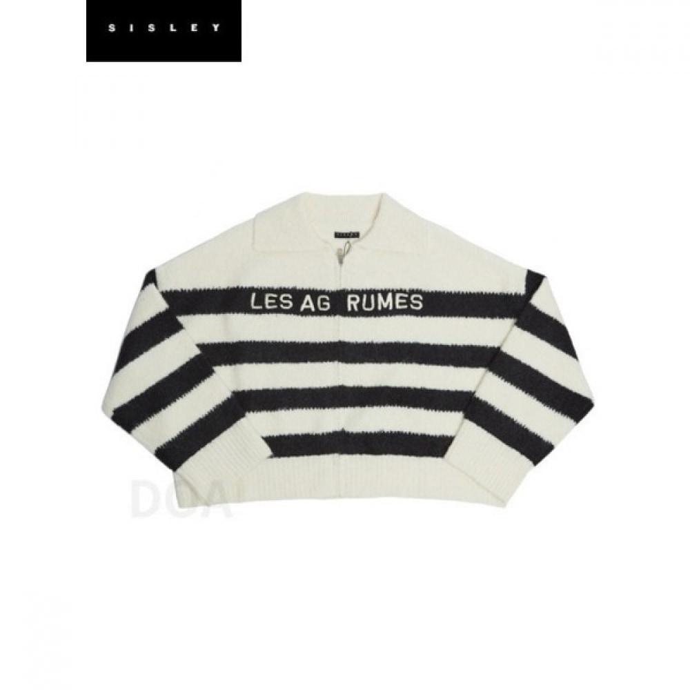 シスレー) ストライプカラージップアップカーディガン_SAKCA1411