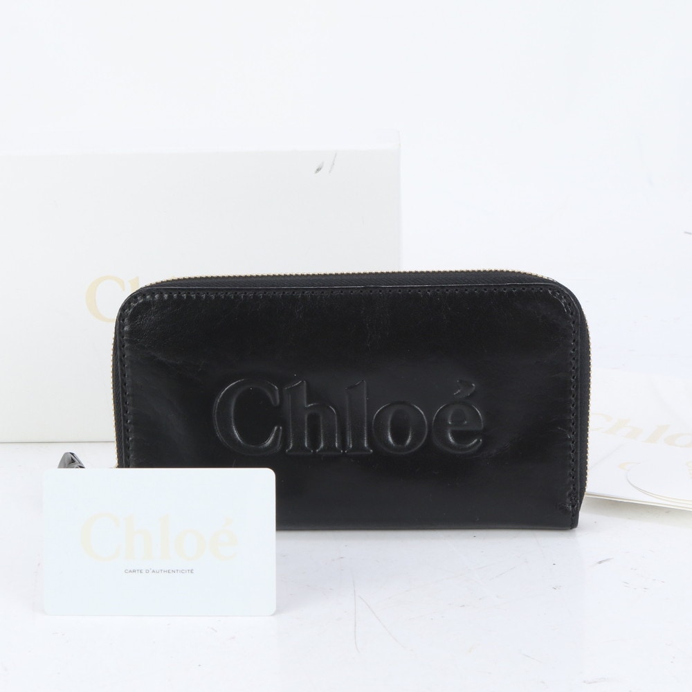 美品 ギャランティカード付 商品カード付 3P0320-7A733 レザー 長財布 長財布 二つ折り 三つ折り コンパクト ウォレット ラウンドファスナー 本革 ブラック 黒 レディース EUM C