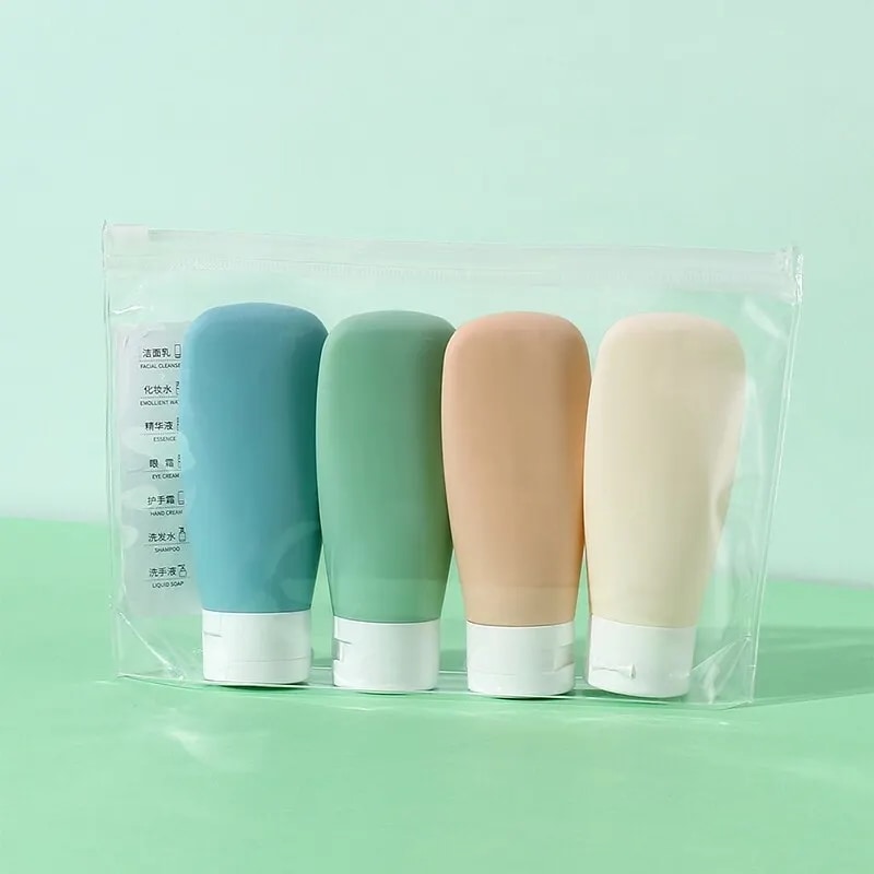 カラフルな絞り可能なトラベルボトル漏れ防止ローションコンテナ空2オンス60ml4個