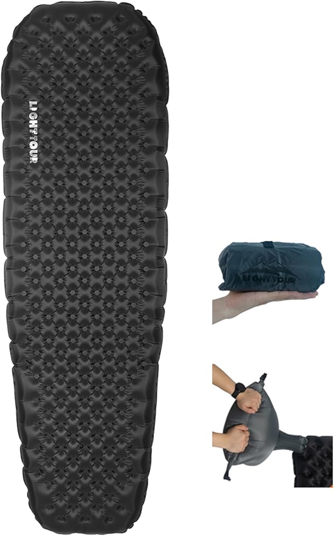 エアーマット 高R値5.8/3.5-20℃の低温で使用 エアーベッド 超軽量 キャンプ マット インフレーターマット 防水 防災 登山 アウトドア 車中泊 旅行 ポータブル 収納袋付き (R4.2-ミ