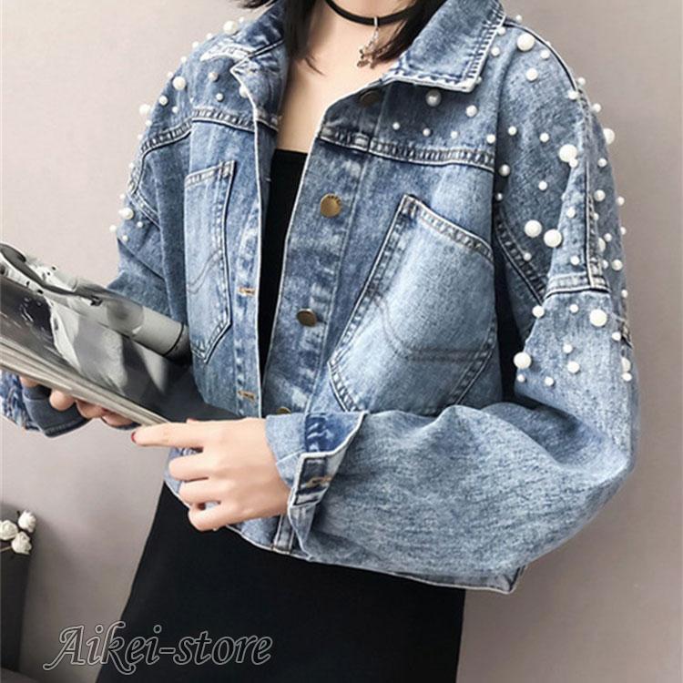 デニムジャケット　レディース 春秋　Gジャン　ショート丈　おしゃれ 　 レディースコート　デニムコート アウター　ブルゾン　カジュアル