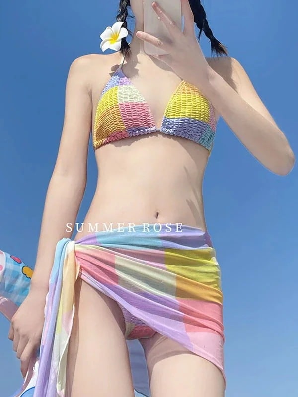 【急速出荷!】レディース 水着 ビキニ スカート パッド付 かわいい カラフル オトナ女子 セクシー 小胸 夏 海 ビーチ プール 温泉旅行