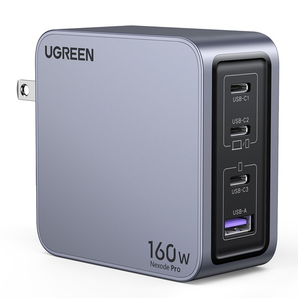 UGREEN（ユーグリーン） 25876 PD対応 Nexode Pro 急速充電器 160W 4ポート (USB-C×3ポートUSB-A×1ポート) UGROT000011