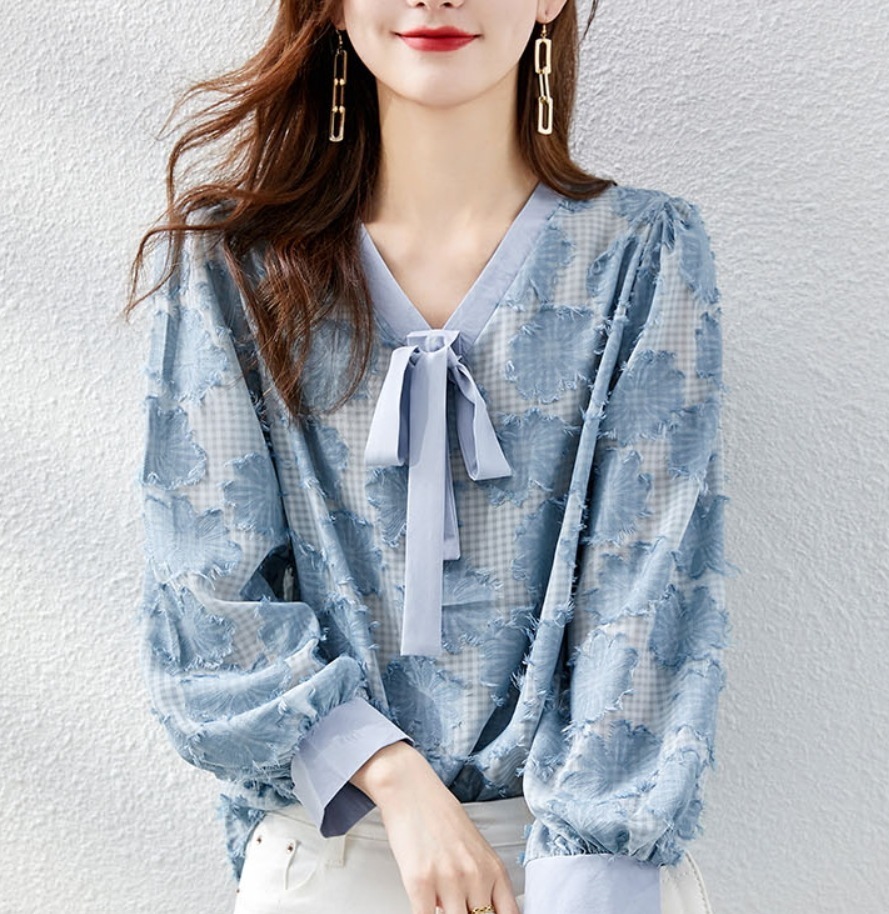 デート モテアイテム ブラウス 長袖 リボン 透け感 シースルー 可愛い きれいめ 上品 おしゃれ かっこいい 可愛い ラブリー キュート ガーリー クール モード系 セクシー エレガント