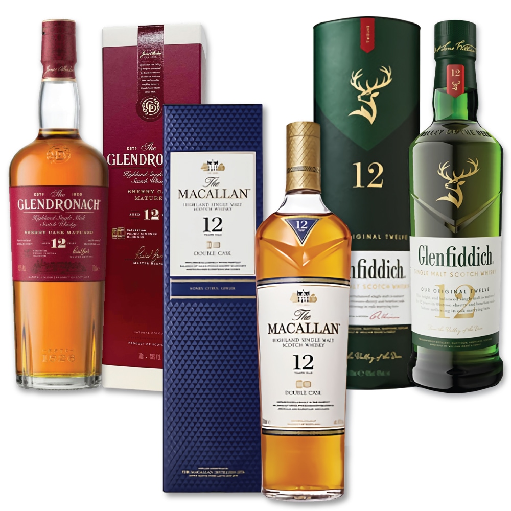 シングルモルト スコッチウイスキー 12年 銘柄 飲み比べ3種セット マッカラン グレンフィディック グレンドロナック 各700ml 15,799円