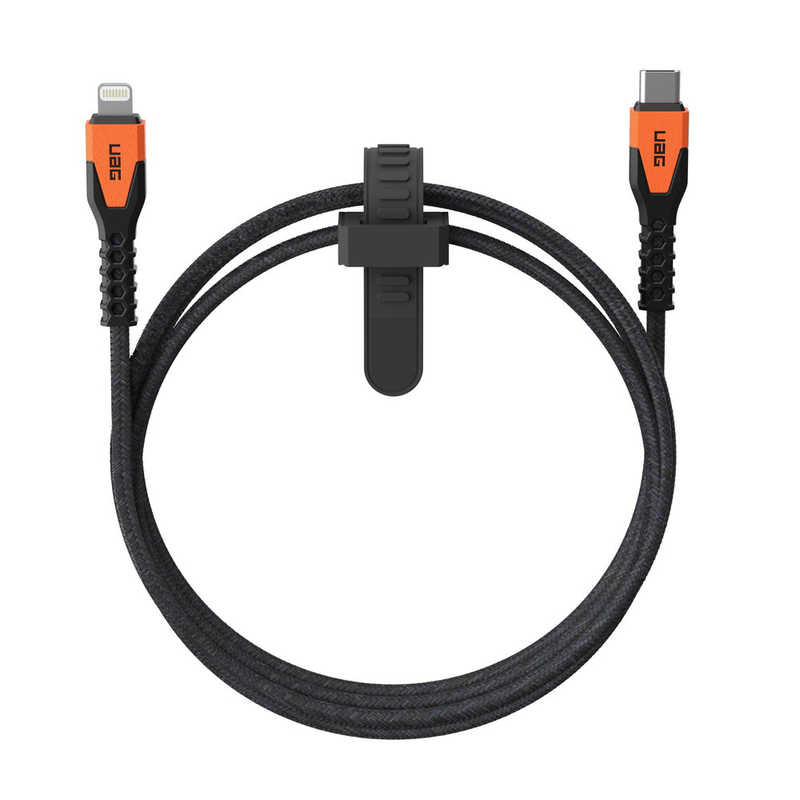 UAG　KEVLAR CORE USB-C TO LIGHTING POWER CABLE(ブラック/オレンジ)　UAG-CBL-CL-BK/OR