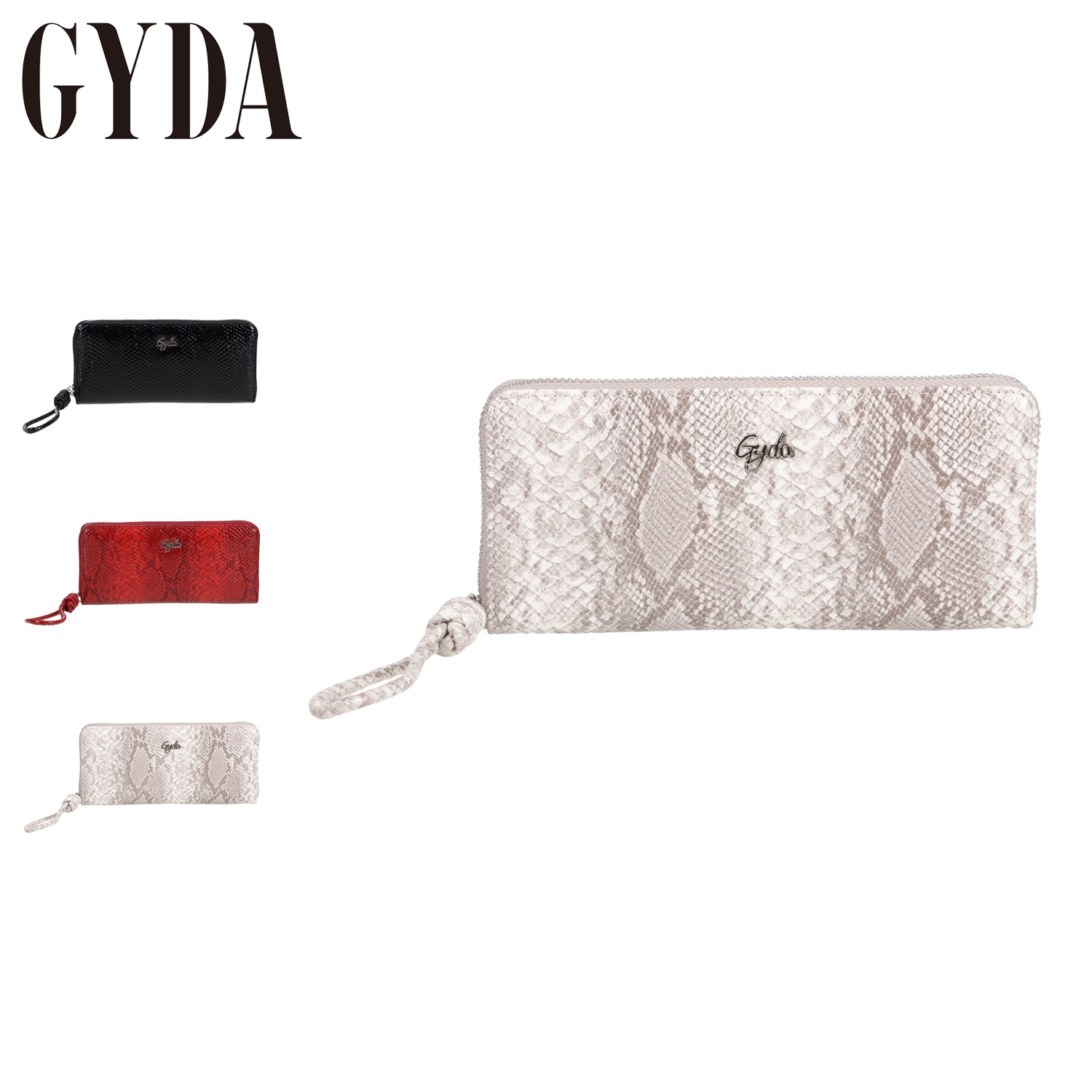 長財布 レディース ラウンドファスナー ブラック レッド グレー 黒 GY-W361