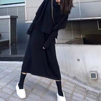 レディース ワンピース セットアップ セット売り 膝下 ミモレ ミモレ丈 袖あり 半袖 長袖 ニット