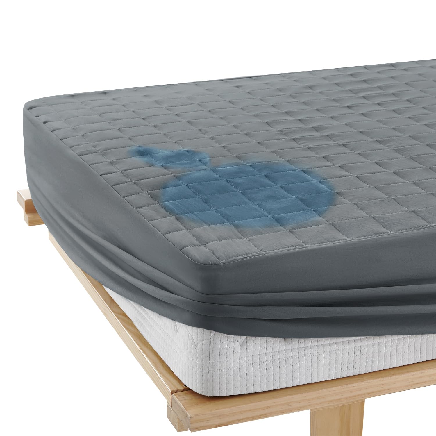 YOYOSTAR 2026防水ボックスシーツ ワイドキング 防水シーツ パッド一体型 敷きパッド パッド一体型 1枚3役 全周ゴム付き 着脱簡単 おね75g