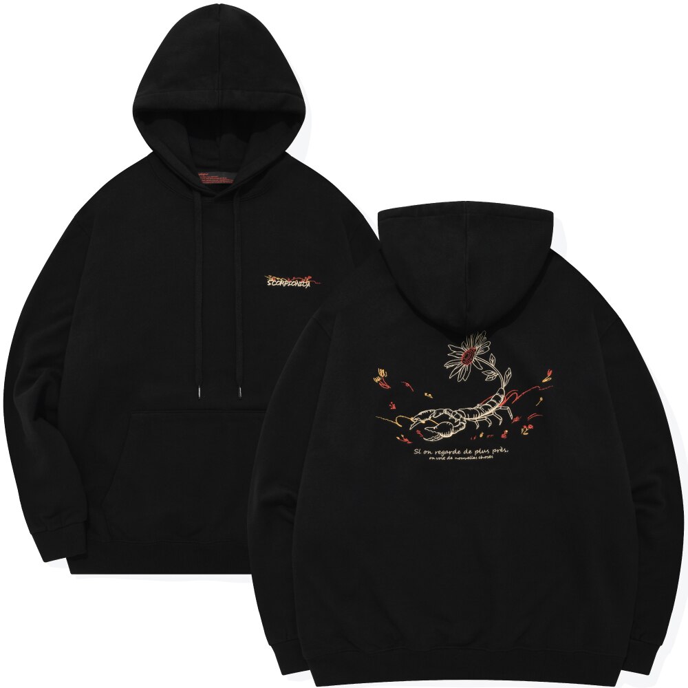 【ついに再販開始!】 Scorpionida刺繍フードTシャツブラック パーカー 【ついに再販開始!】 Scorpionida刺繍フードTシャツブラック パーカー