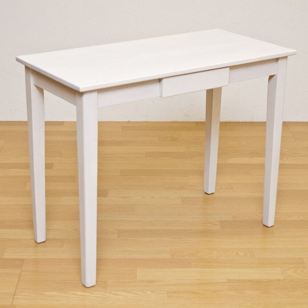 テーブル センターテーブル 机 デスク 木製 自然素材 アンティーク レトロ 引出し コンパクト 90cmx45cm ナチュラル ホワイトウォッシュ