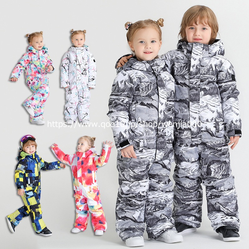 スキーウェア キッズ つなぎ ワンピース オールインワン スノーボードウェア ベビー 男の子 女の子 子供 子ども こども 雪遊び スキー 耐水度5000mm