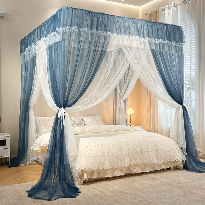 2025新しい宮殿風力蚊網ネット家庭用寝室3ドアフルカバー二重層糸床糸葉毛ブラケット