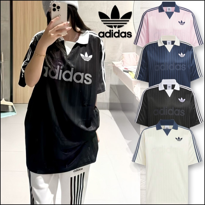 Adidas Colored Golly Top 付きゴーリートップ 無地 半袖 ボタン Tシャツ JX8980 JX8982 KB5435 JX8981 unisex