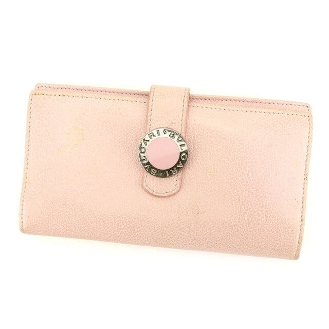 ZIP長財布 二つ折り財布 ブルガリブルガリ ピンク 中古