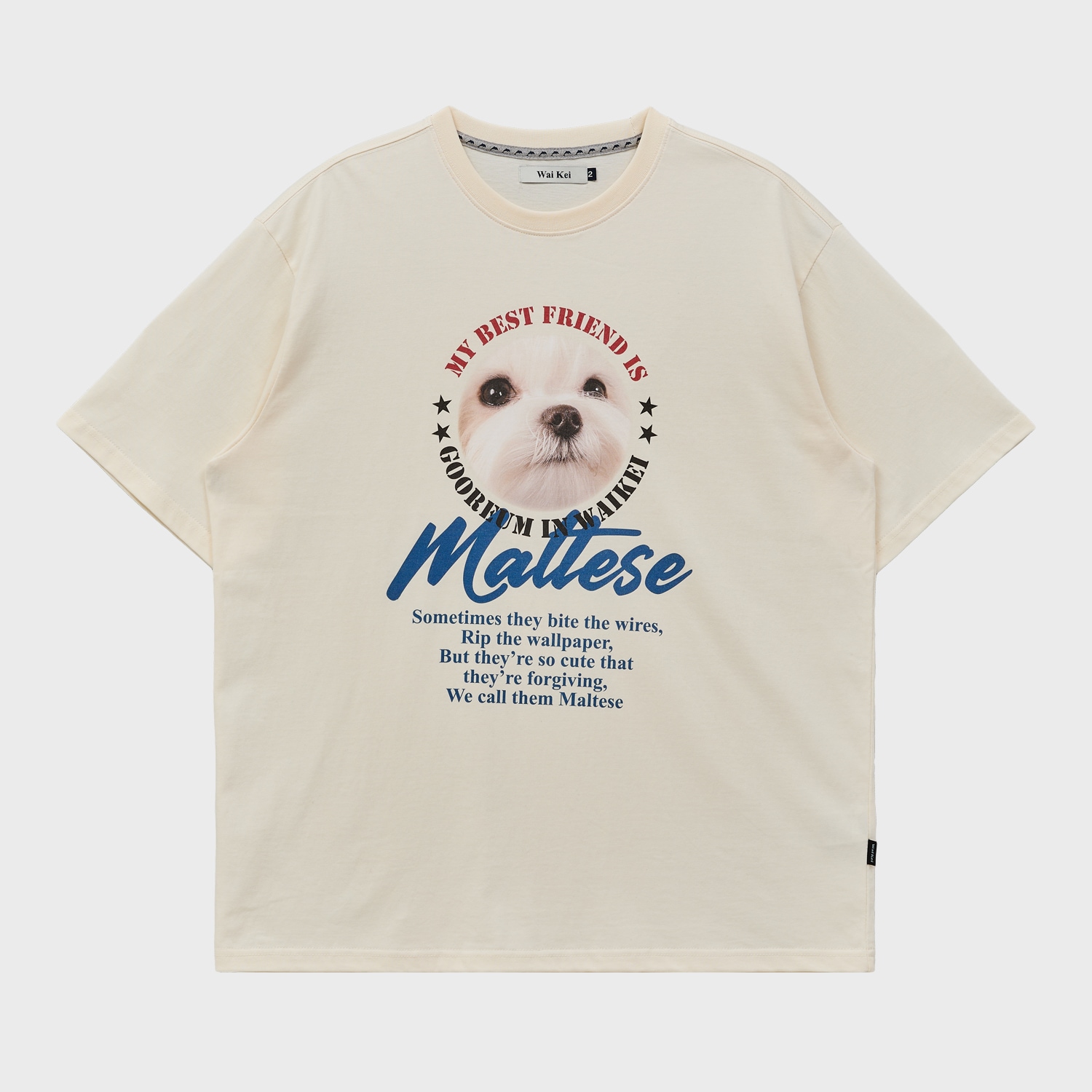 Maltese ZOOM IN half sleeve T-shirt CREAM