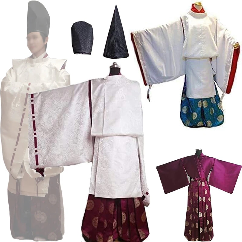 陰陽師 コスプレ 衣装 帽子付き 正統狩衣 コスプレ 狩衣 和服 かりぎぬ 平安時代 サテン製 風 なりきり パーティー イベント仮装 ステージ 舞台演出服 ハロウィン イベント 学園祭
