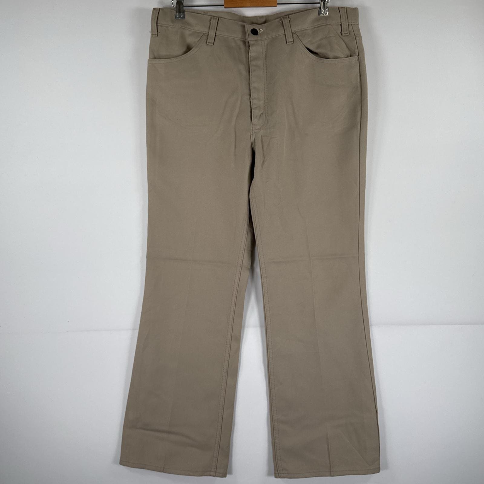 古着 80s/80年代 ヴィンテージ スラックスパンツ ランチャーパンツ フレア ブーツカット 大きいサイズ 42TALON ベージュ メンズ