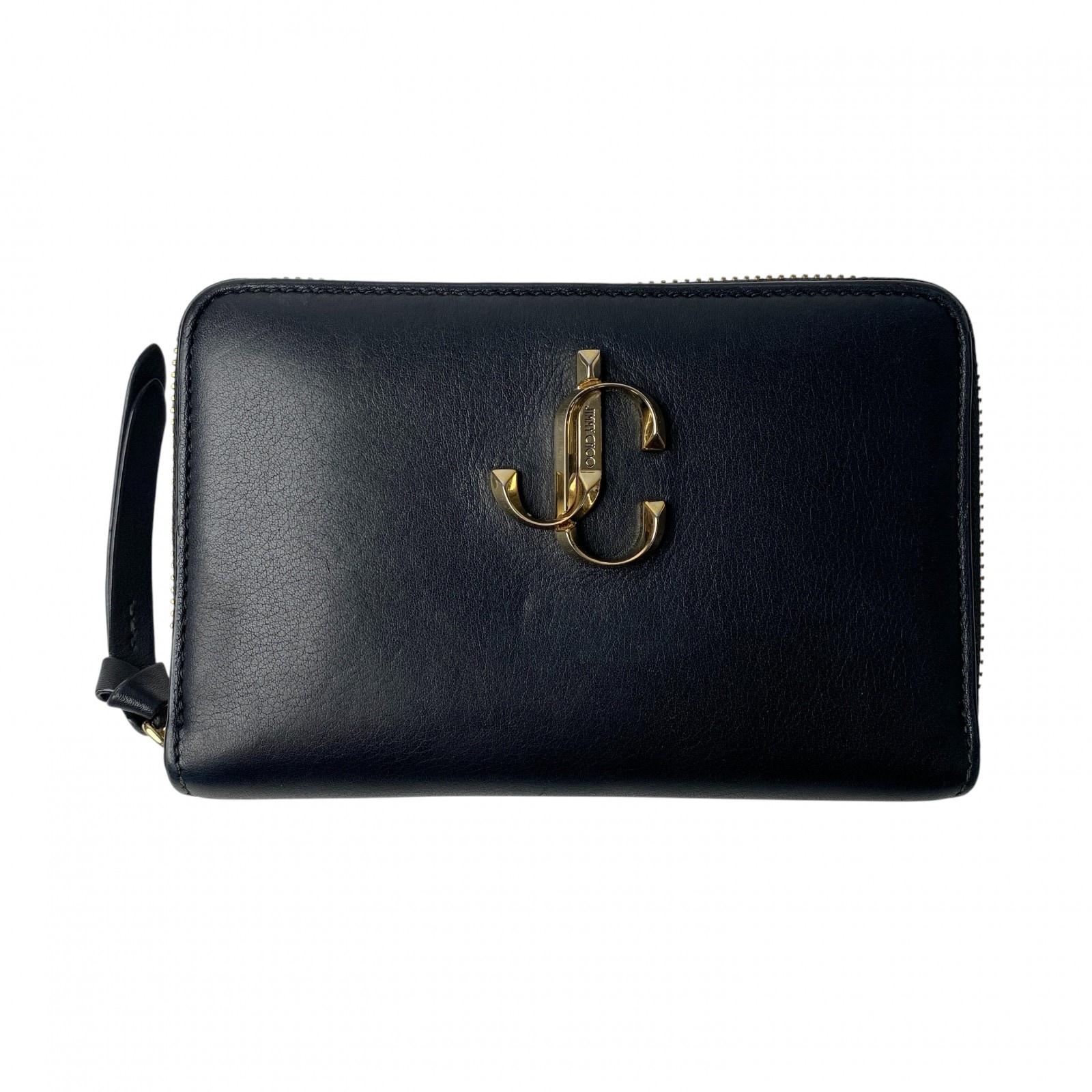 ジミーチュウ JIMMY CHOO レディース ラウンドジップ ミニ 財布 ブラック 黒