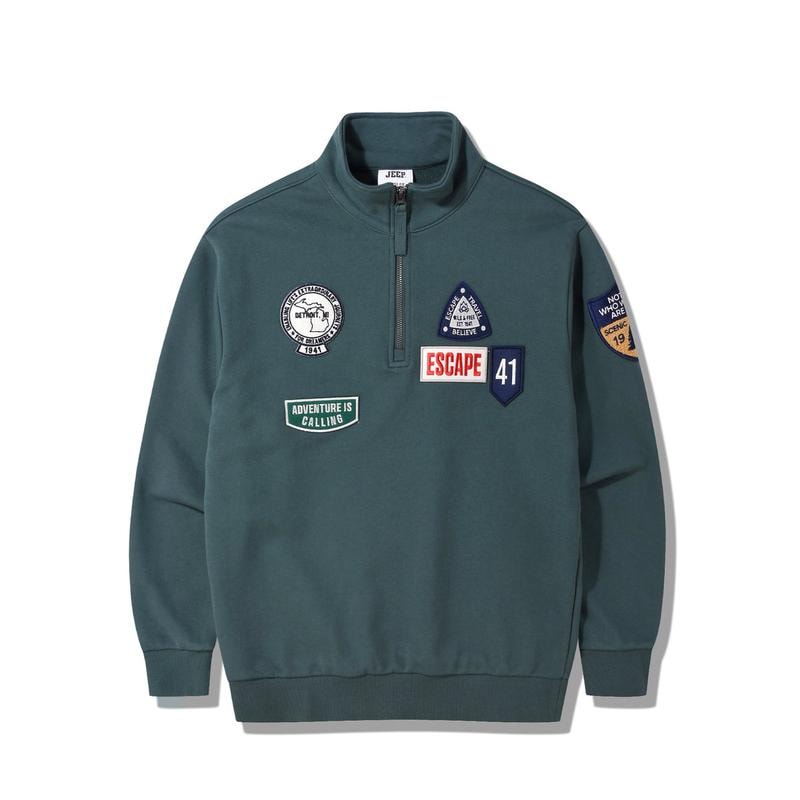 マルチワッペンハーフネックマンツーマン：グリーン（JQ4TSU825GN）