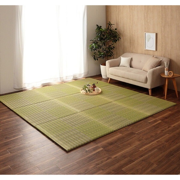 1110130120208 置き畳 ユニット畳 い草 消臭 抗菌防臭 約82×82cm 単品 グリーン メーカー直送ラグマット