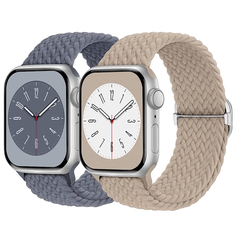 【2枚入り】Butifacion コンパチブル Apple Watch バンド 41mm 40mm 38mm ナイロン製 アップルウォッチ バンド 伸縮性 iwatch ベルト Series 9/8/
