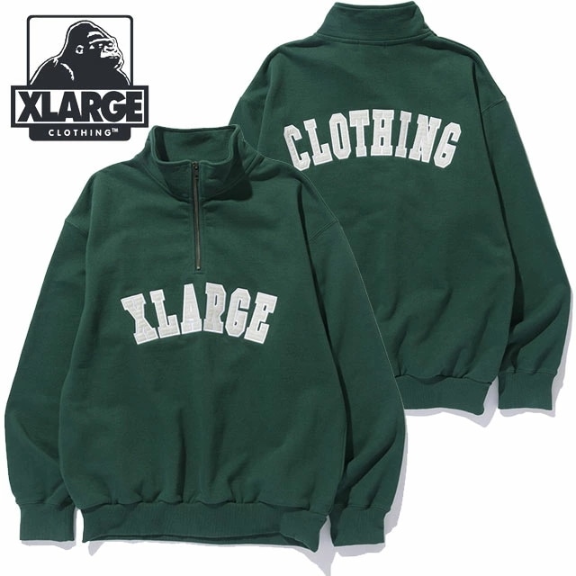 アーチロゴ ハーフジップ スウェットシャツ [101244012008] ARCH LOGO HALF ZIP SWEATSHIRT メンズ トップス プルオーバー GREEN