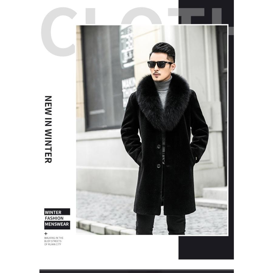 カッコイイ 毛皮コート ブラック 高品質 大きいサイズあり フェイクファー メンズ 令和 防寒 厚手 軽量 暖かい 秋冬 ジャケット お洒落 スリム 冬服 コート