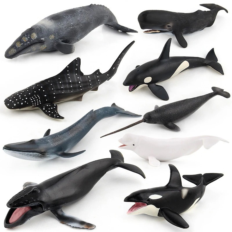 シミュレーション静的固体 Pvc ジンベエザメの香りクジラシロナガスクジラ海洋生物動物モデル装飾 9 子供のおもちゃ