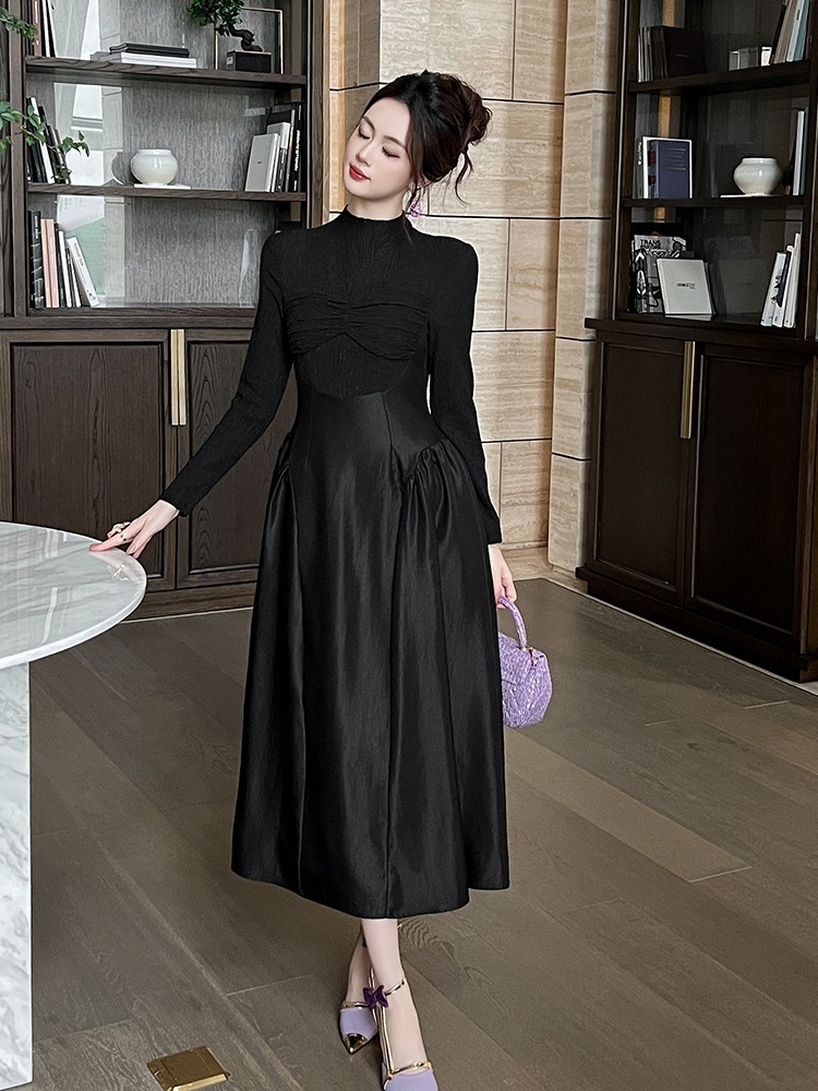 【JY.上品】 ロングワンピース 秋冬 黒 ドレス パーティー キャバ 大人 同窓会 披露宴 卒業式 結婚式 成人式 ウェディング 二次会 メガ割