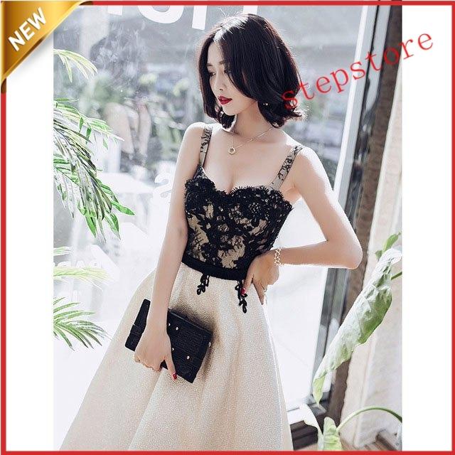 イブニングドレス キャミ 黒 レース ロングドレス Aライン 体型カバー パーティードレス 30代 40代 二次会ドレス お呼ばれ 演奏会ドレス