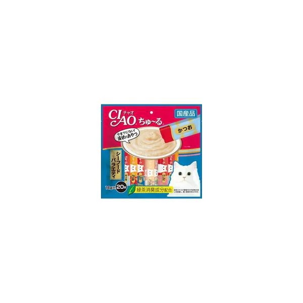 【1ケース】【お取り寄せ対象品】チャオ ちゅーる シーフードバラエティ(14g*20本入) *16個