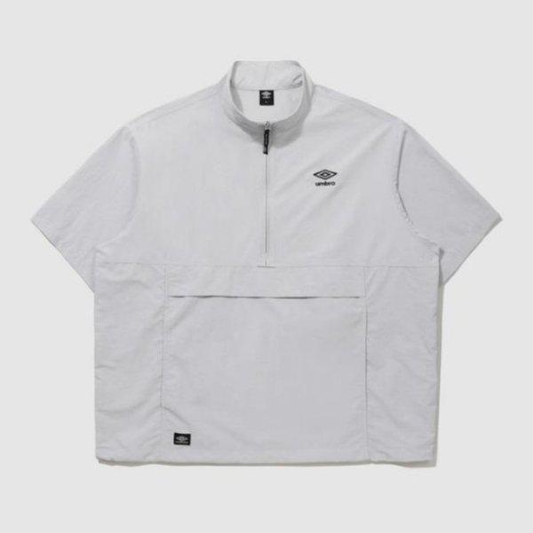 ジャケット NQK UQ223CWT42-WGR クラシック半袖スタンドネックアノラック / WHITE GREY
