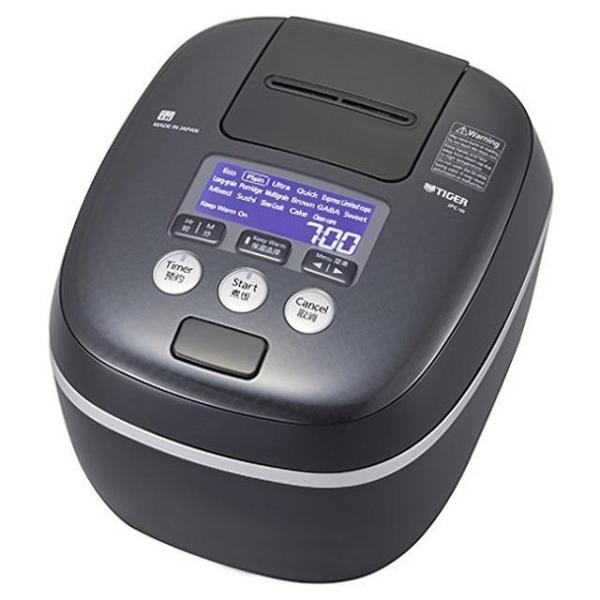 TIGER 海外向け炊飯器 220-230V仕様 土鍋可変W圧力IH炊飯ジャー 5.5合炊き モスブラック JPC-W10W-KM