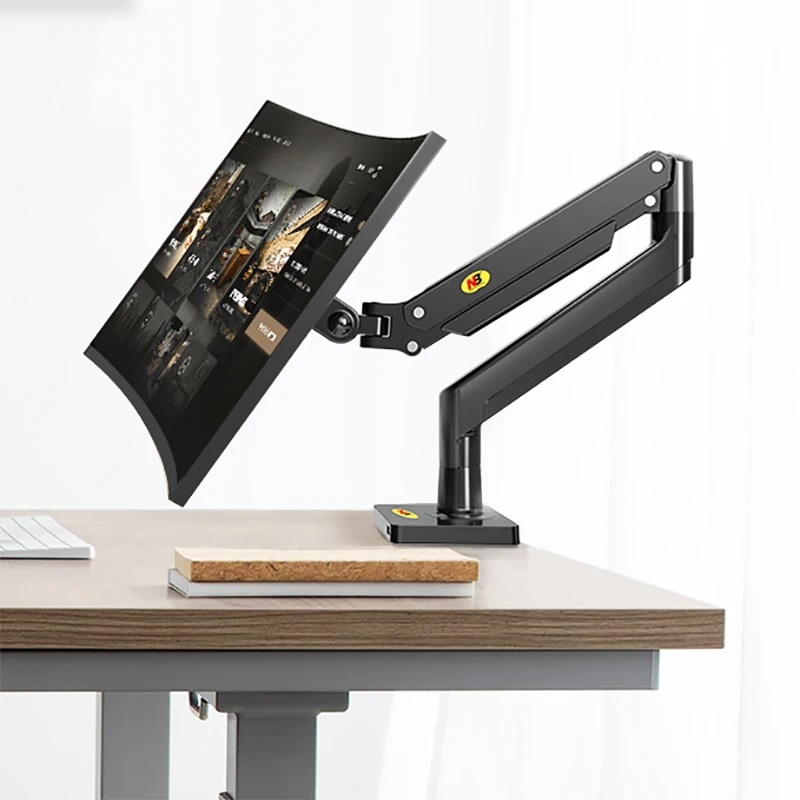 ガススプリングホルダー付き湾曲アーム付きデスクトップモニター,360度回転,nb g40 g45,22-40インチ