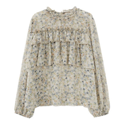 花柄シフォンブラウス トップス ロング丈 袖あり 綿 花柄 爽やか 大人スタイル 大人可愛い きれいめ シンプル カジュアル 大人 上品 おしゃれ かっこいい レトロ アジアン 大人可愛い 大人女子 5,621円