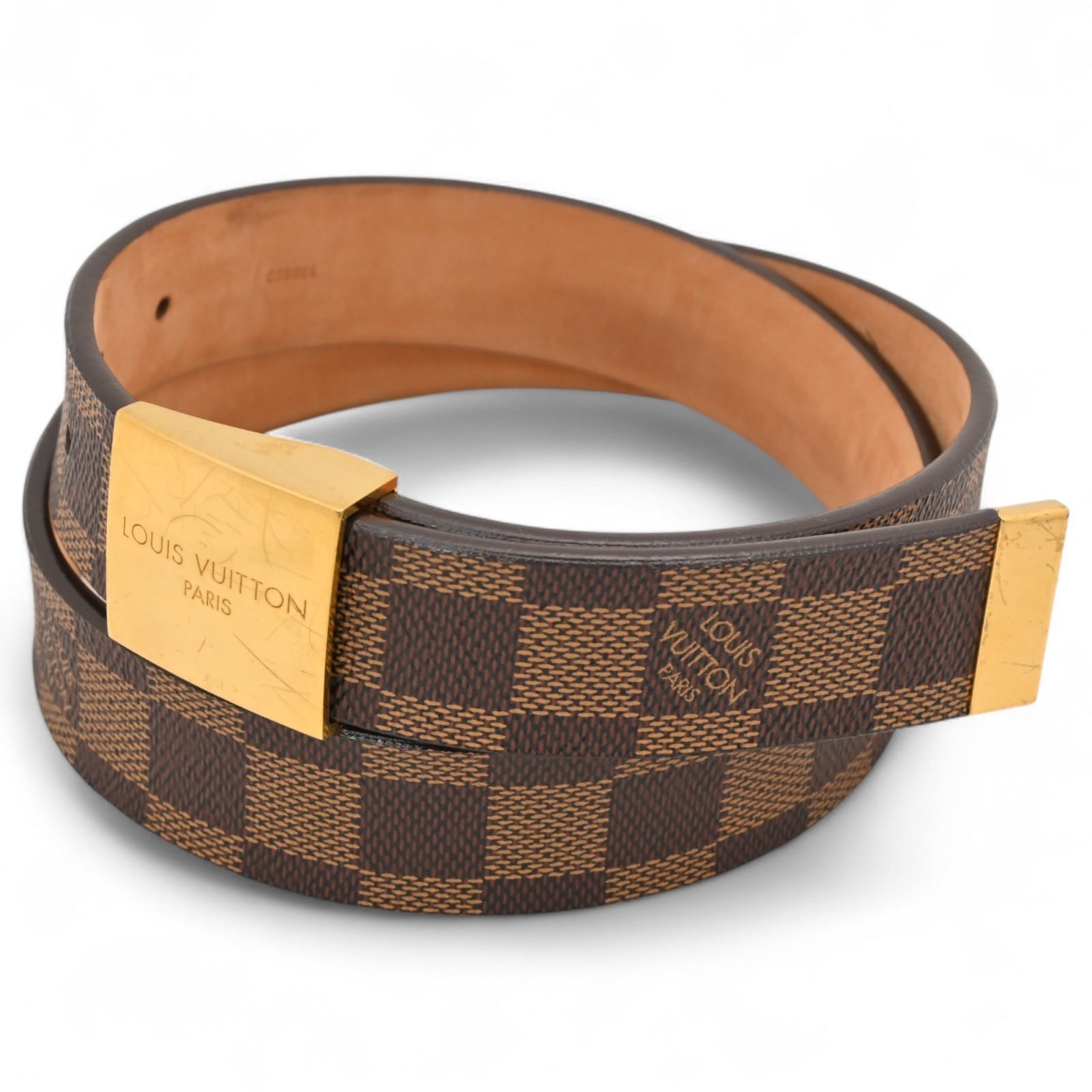 ルイヴィトン ダミエ サンチュールキャレ ベルト レザー Bランク lv4620bd