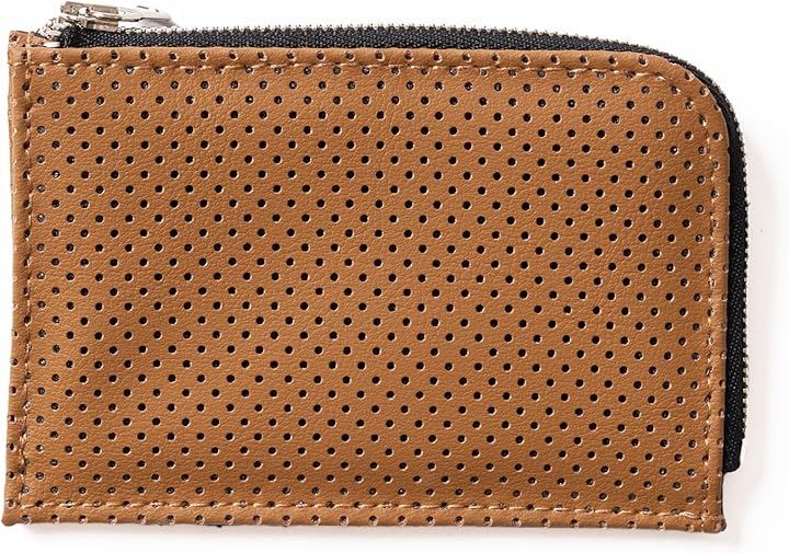 財布 キーケース コインケース メンズ レディース パンチングレザー 小さい財布 コンパクト 小銭入れ 父の日 誕生日 プレゼント( ブラウン)