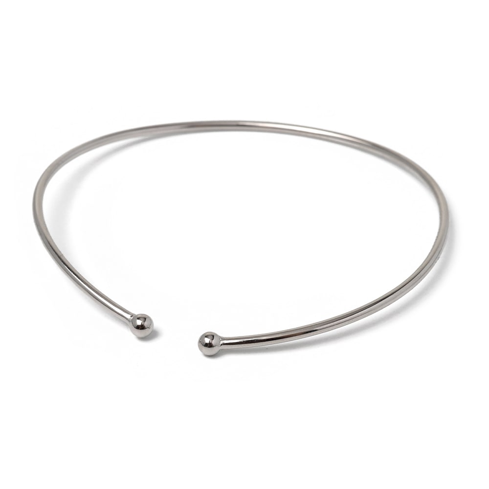 925 細身 ダブルボールバングル [cb002]