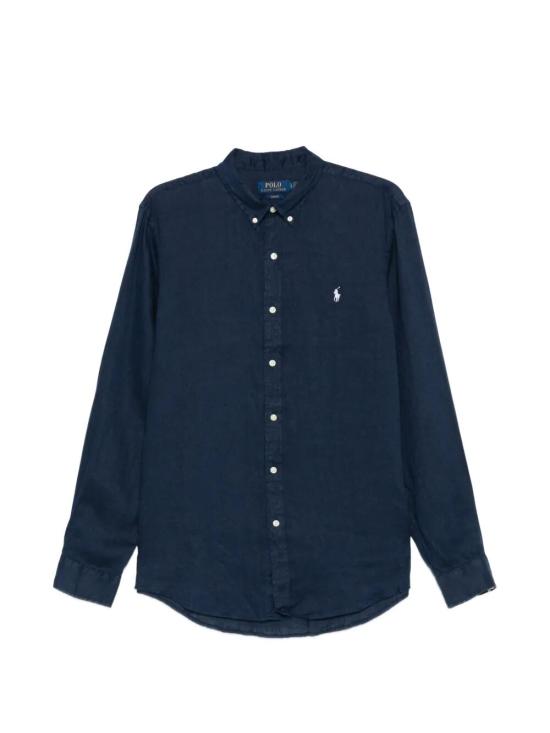 POLO RALPH LAUREN Men Long Tops 710 968 915 506 NEWPORT NAVY WITH WHITE PP