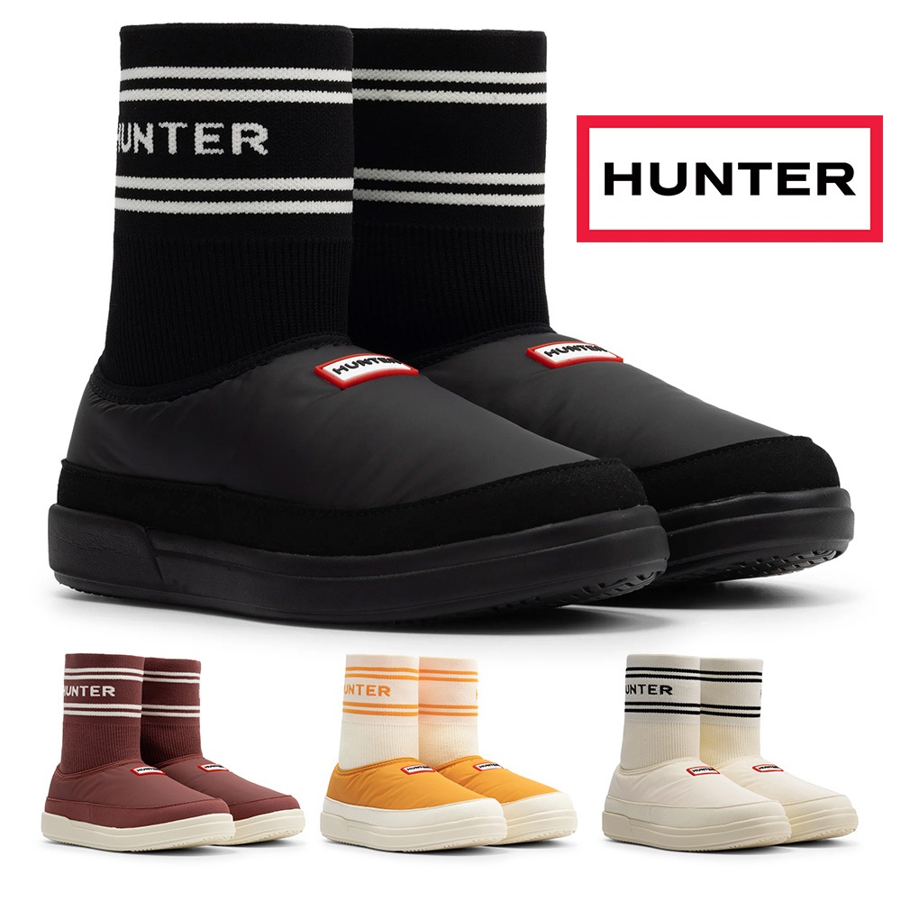 HUNTER スリッポン メンズ レディース イン/アウト ニッテッド ソック スリッパ リッチオーカー UFS7113REN ハンター 室内外両用