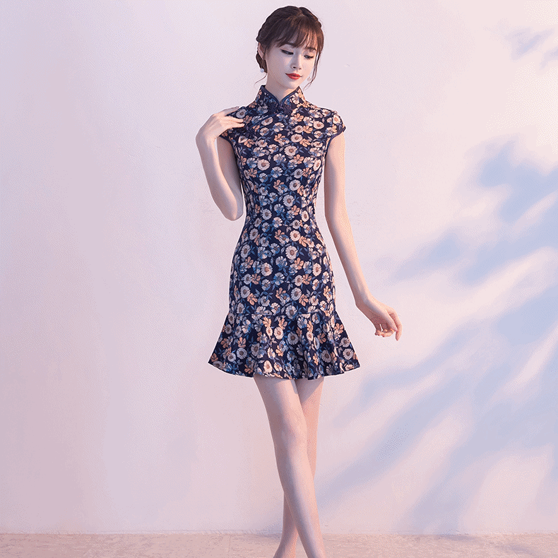 レディース ワンピース ワンピドレス ミニ ミニ丈 半袖 ハイネック スリム タイト 細身 フリル 5,702円